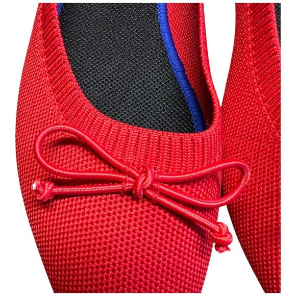 Shupua Women's Size 8 Red Ballet Flats Christmas Shoes Comfortable Knit - Picture 9 of 12